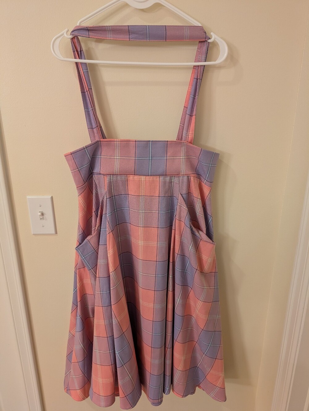 NWT | Collectif | Pink And Purple Plaid Pinafore
